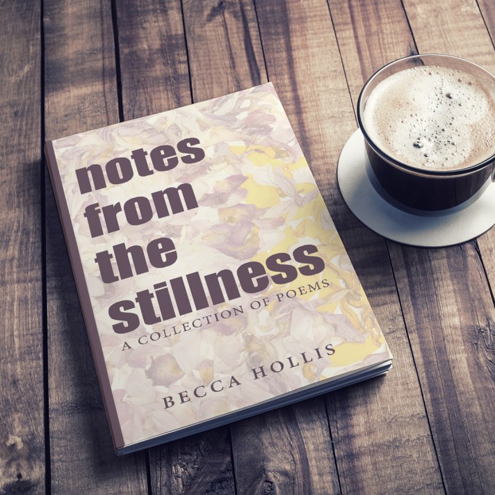 Image of book, Notes from the Stillness, next to a coffee cup